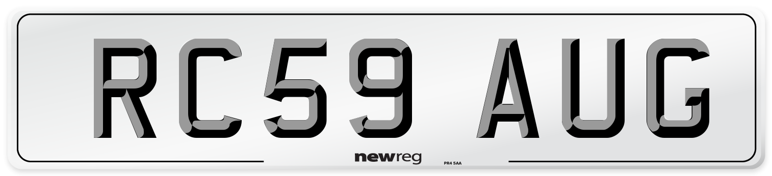 RC59 AUG Number Plate from New Reg